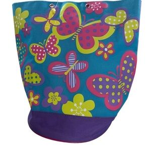 Bright Floral Girl’s Butterfly Swim/Pool/Beach/Overnight Tote Duffel Bag NWOT